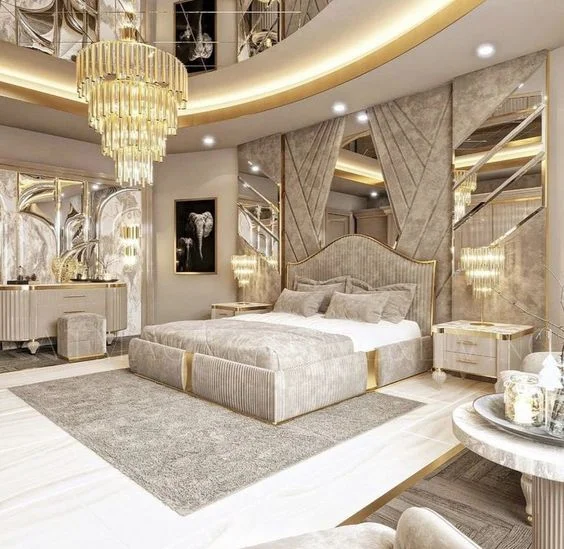 Luxury Royal Velvet Panel Bed