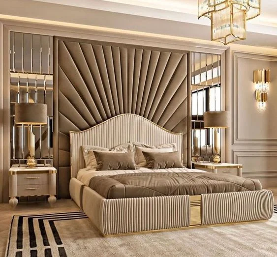 Luxury Royal Velvet Panel Bed