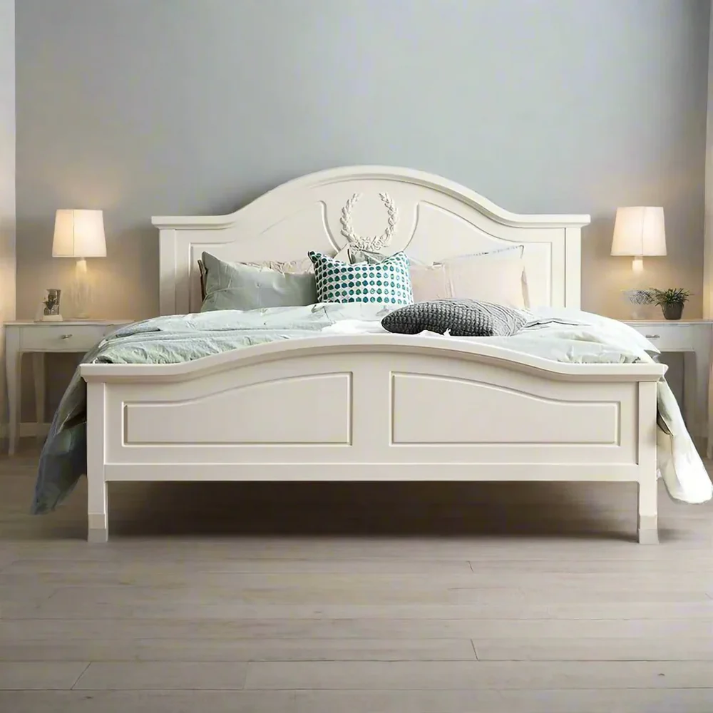 Ivory Carved Panel Bed