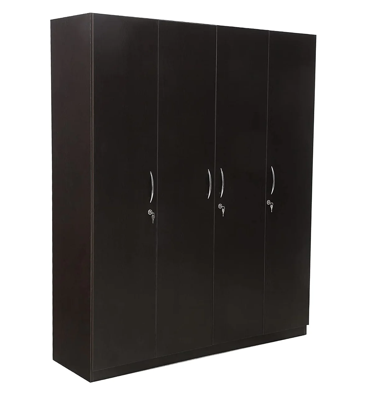 Full Black Four Doors Wardrobe